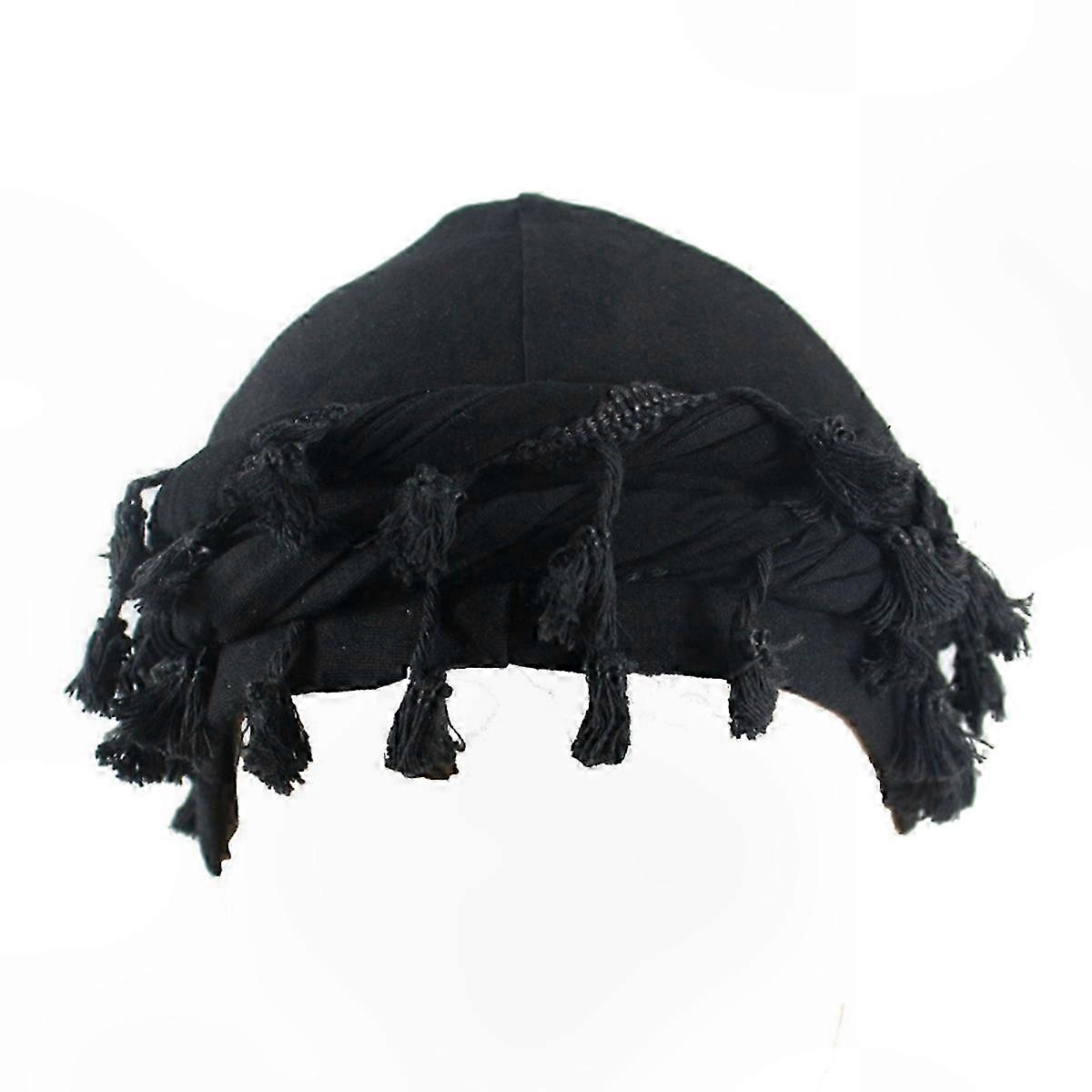 Satin-Lined Turban Cap with Elastic Pre-Tie for Men - Comfortable Head Wrap Solution