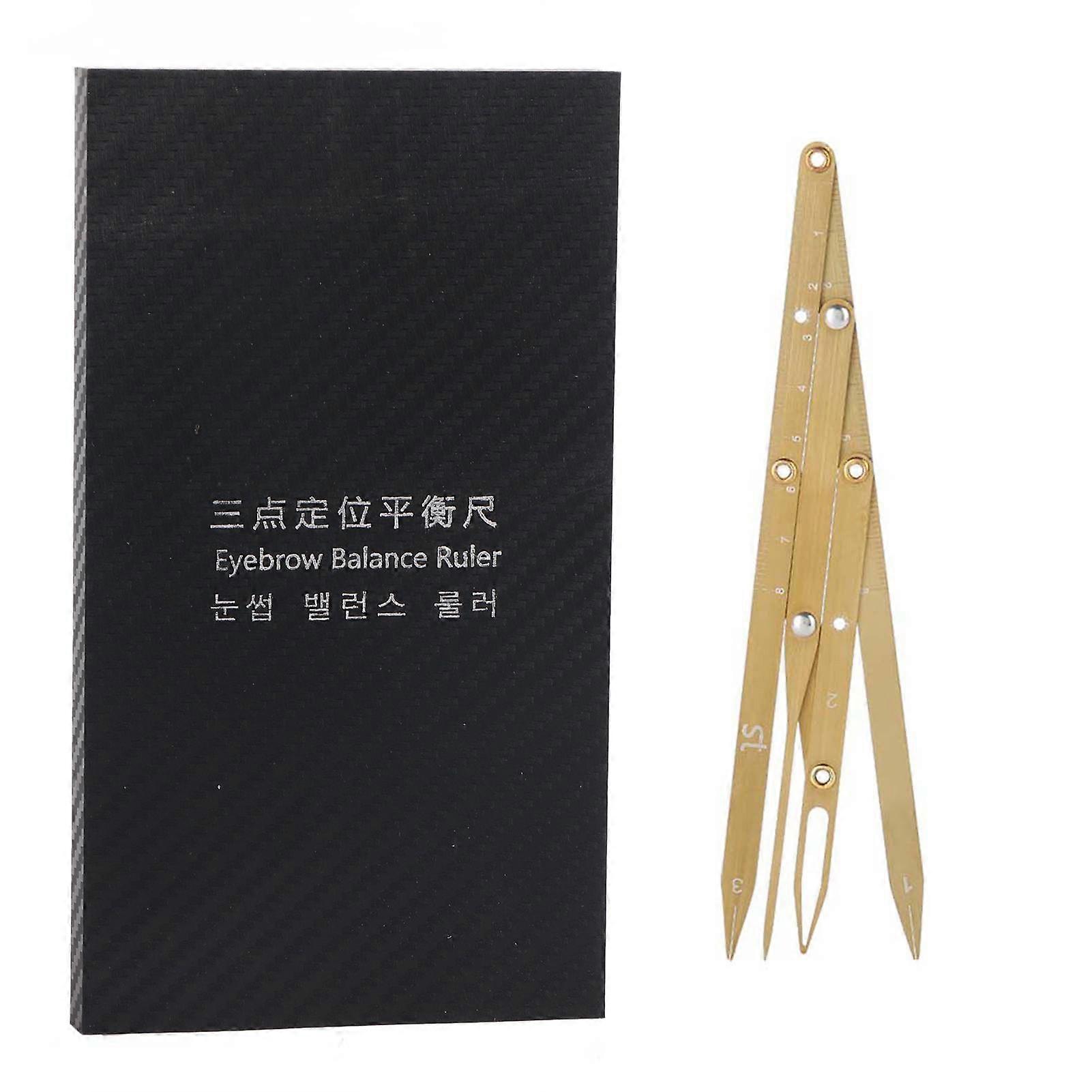 Stainless Steel Golden Ratio Eyebrow Permanent Makeup Measure Tool Gold