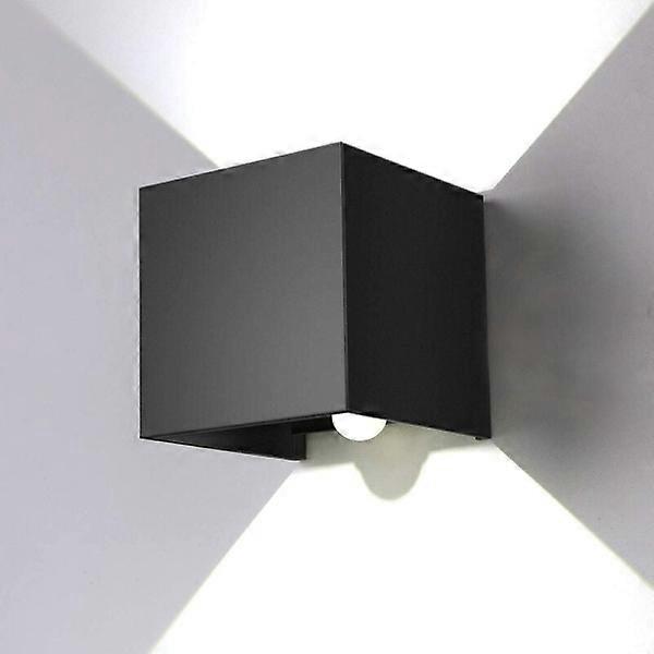 Square Radar Sensor 12W Black Shell White Light 6000K Waterproof Radar Sensor Square Wall Lamp