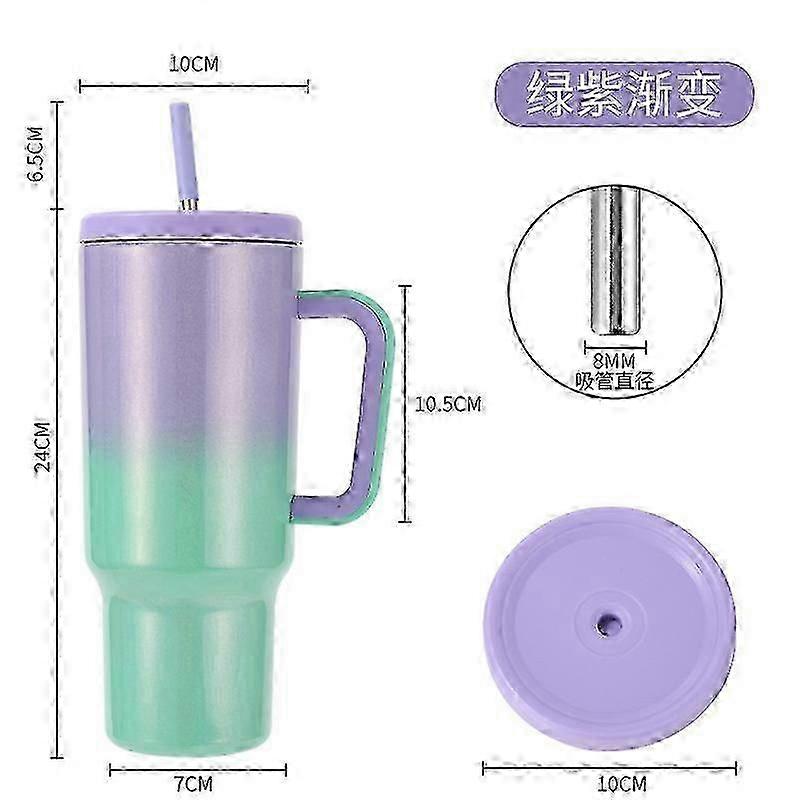 2024 new gradient 40oz handle cold ice cup 304 anti-fall cold beer cup portable car cup 2025