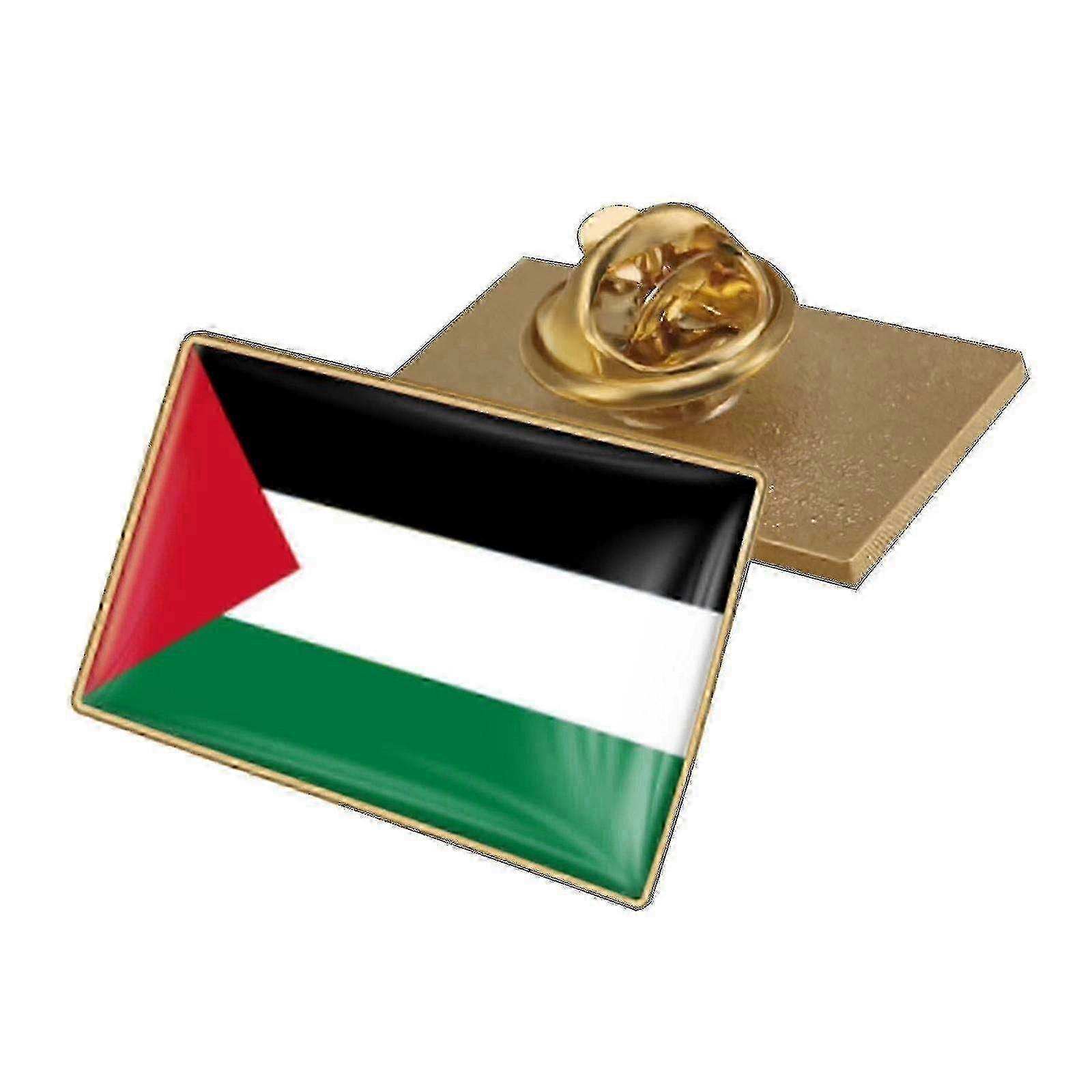 Palestine Flag Crystal Drip Badge Pin Flag Badge
