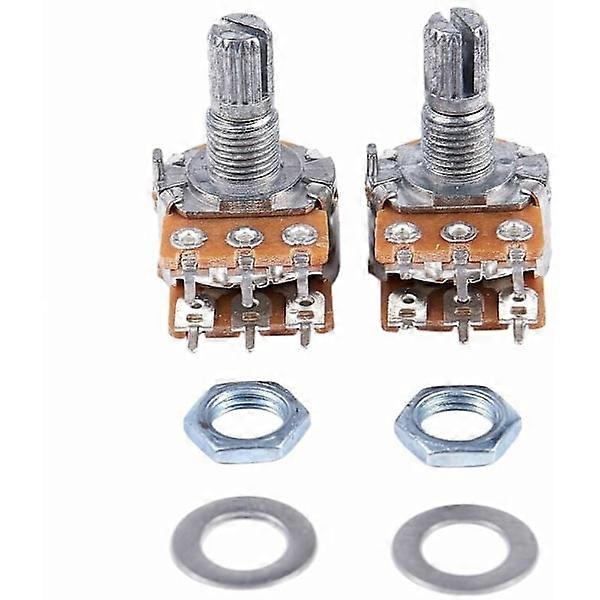 2 pcs B50K 50K Ohm 6 Terminals Dual Rotary Taper Linear Potentiometers, potentiometers