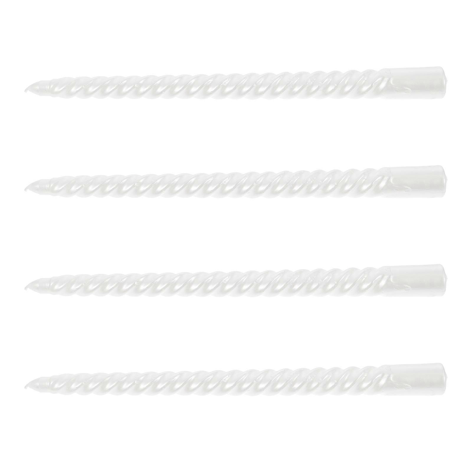 Smokeless White Long Candle for Decoration 4Pcs Screw Thread Candles