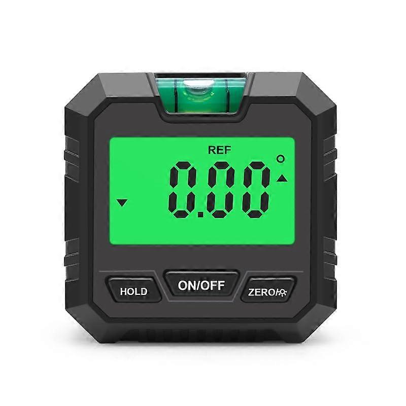 KOSINGNA Mini Digital Inclinometer Protractor 3In1 Angle Finder Level Bevel Gauge 4X90 Range Black Batteries Included