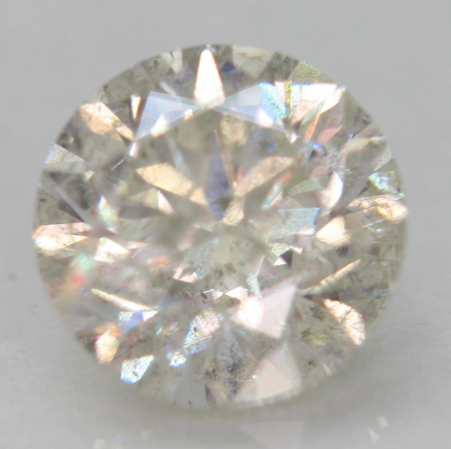 Certified 1.09 Carat I SI2 Round Brilliant Natural Enhanced Loose Diamond 6.51mm