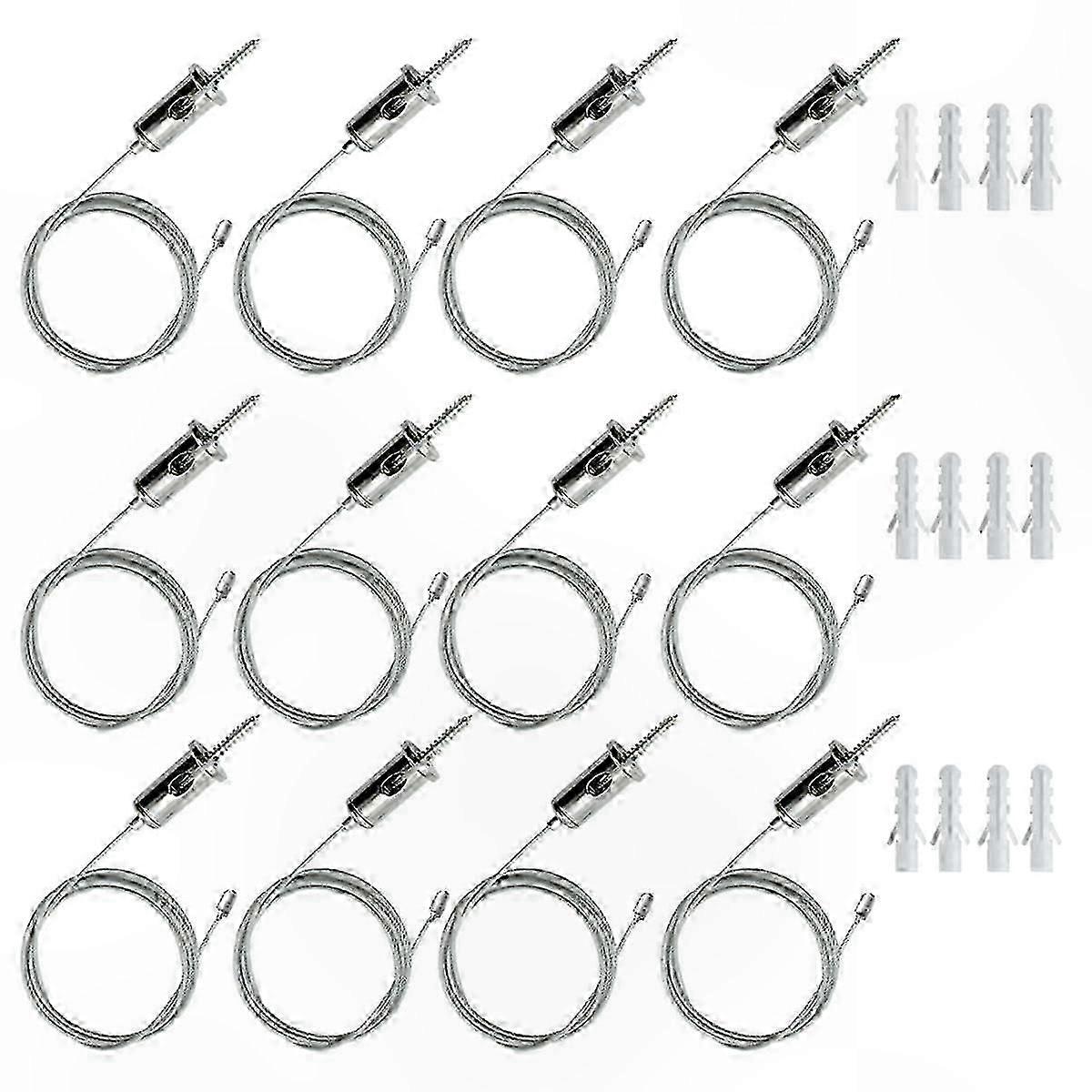 12-Piece Hexagonal Garage Suspension Kit with Steel Chains and Honeycomb Light Connectors for Pendant Lighting