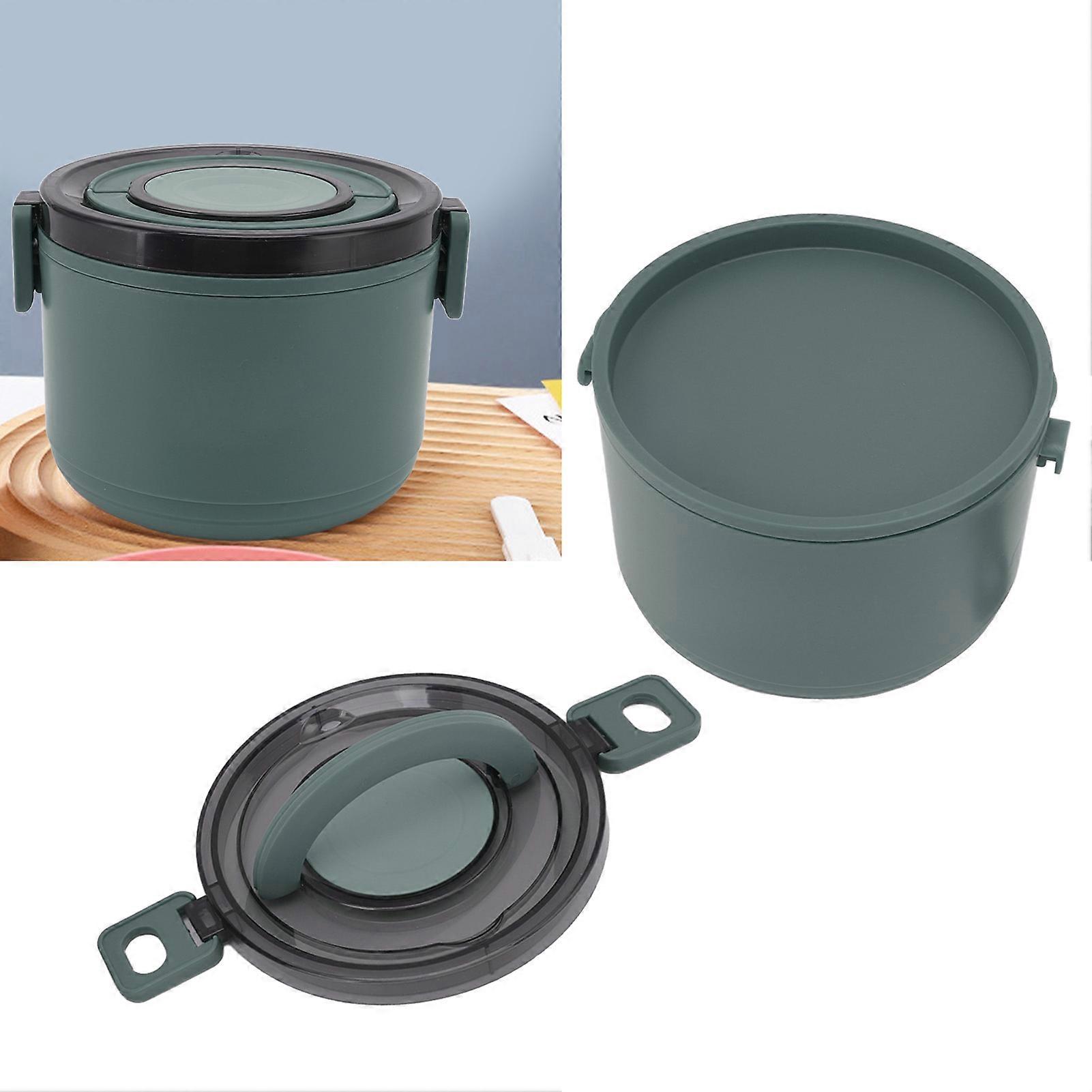 Stackable 1000ml Single Layer Insulated Lunch Box Green Steel