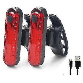 2-Pack USB Rechargeable Rear Bike Lights, Waterproof for Mountain Biking