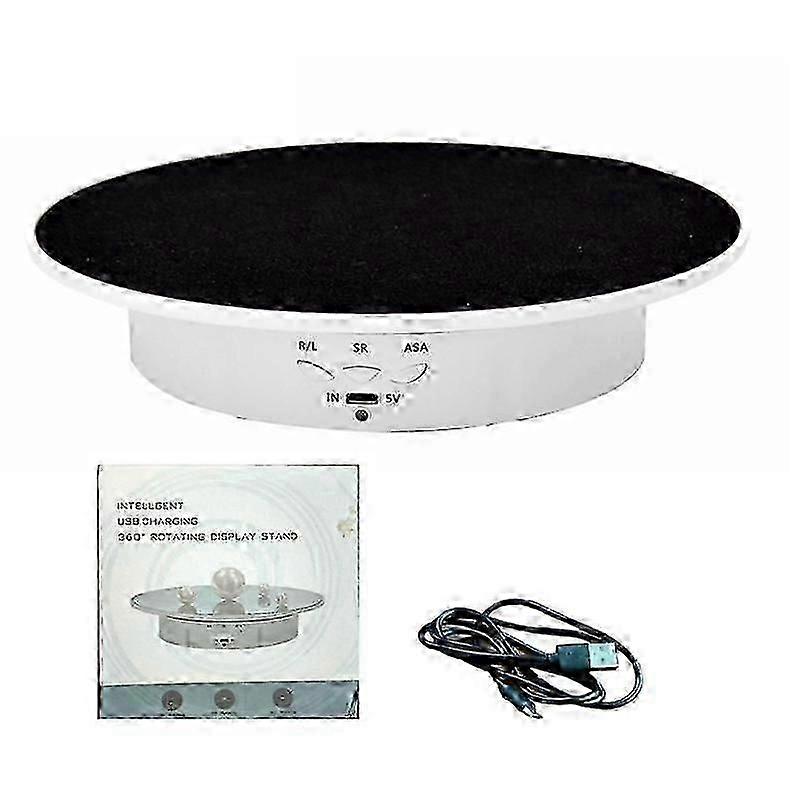 Rechargeable Automatic Revolve Live Jewelry Artifacts Video Electric Rotational Table Panoramic Display Table, E