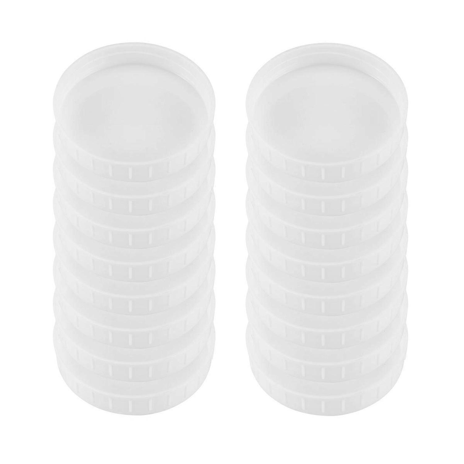 16 Pack Wide Mouth Jar Lids,Plastic Storage Caps for Jars