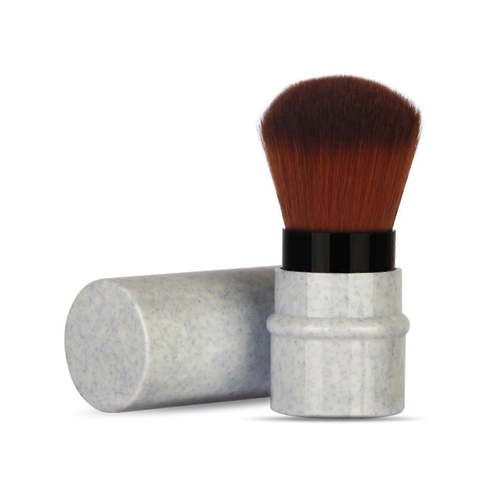 Short Marbling Makeup Foundation Brush Stretchable Handle Blusher Powder Brush Blue