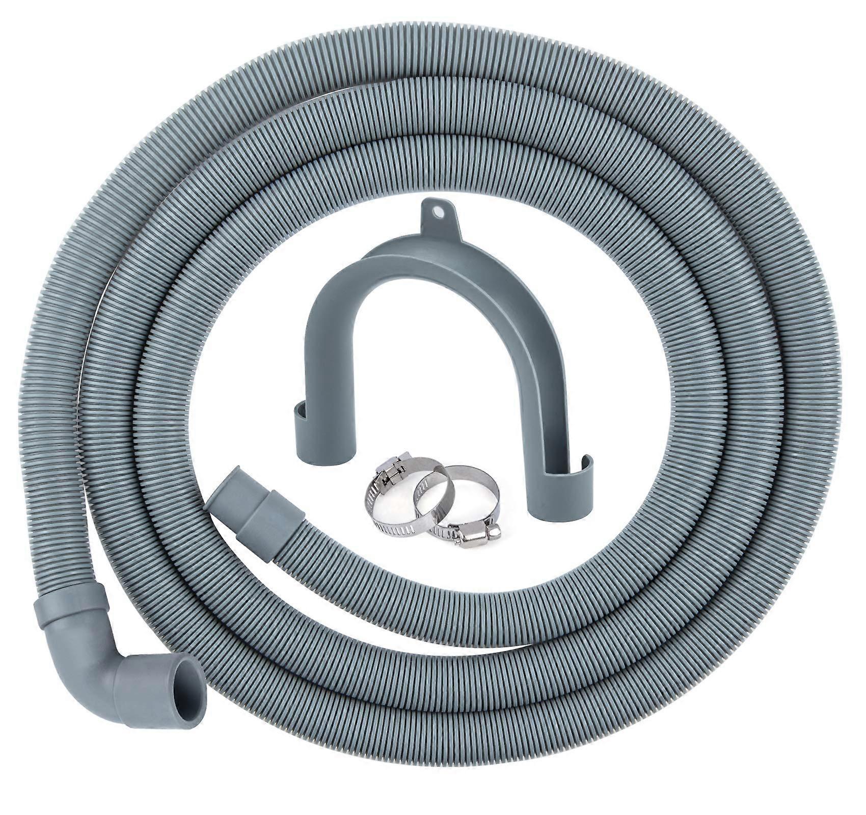 3.5 Meter Replacement Drain Hose Extension Kit For Washing Machine, Dishwasher Other Applications (Grey) 3.5M Drain