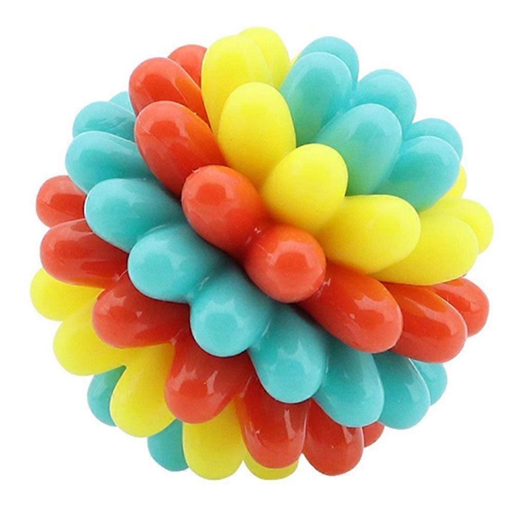 Colorful Chew Toy Ball for Dogs, Multifunctional Interactive Soft Rubber Chew Teething Ball for Pets