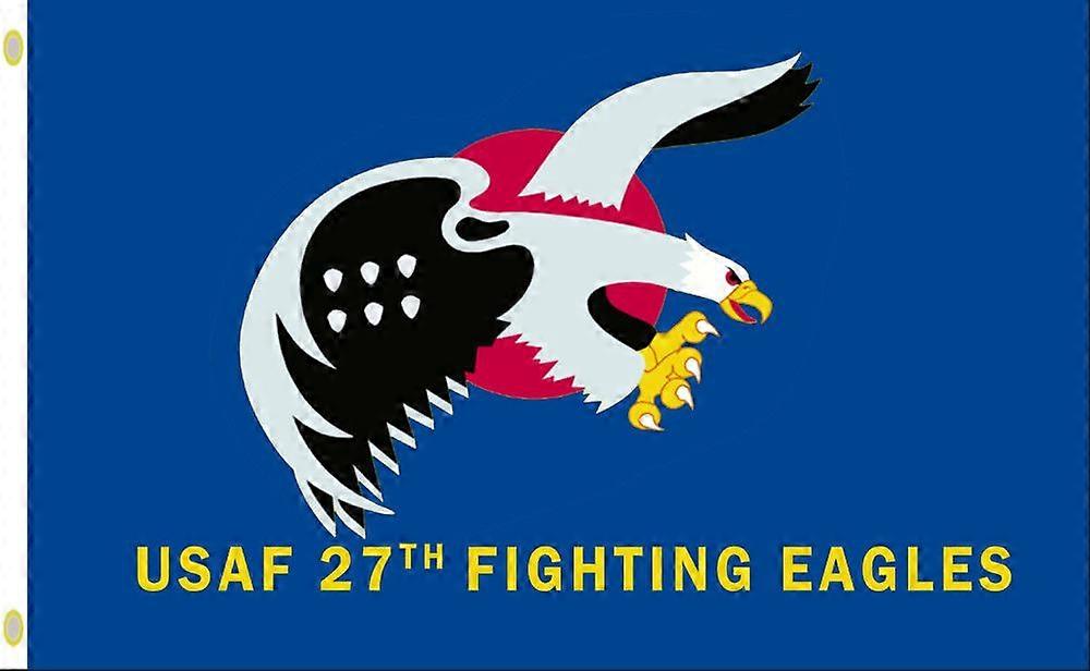 USAF 27th Fighter Squadron Fighting EaglesEnsidig flaggbanner