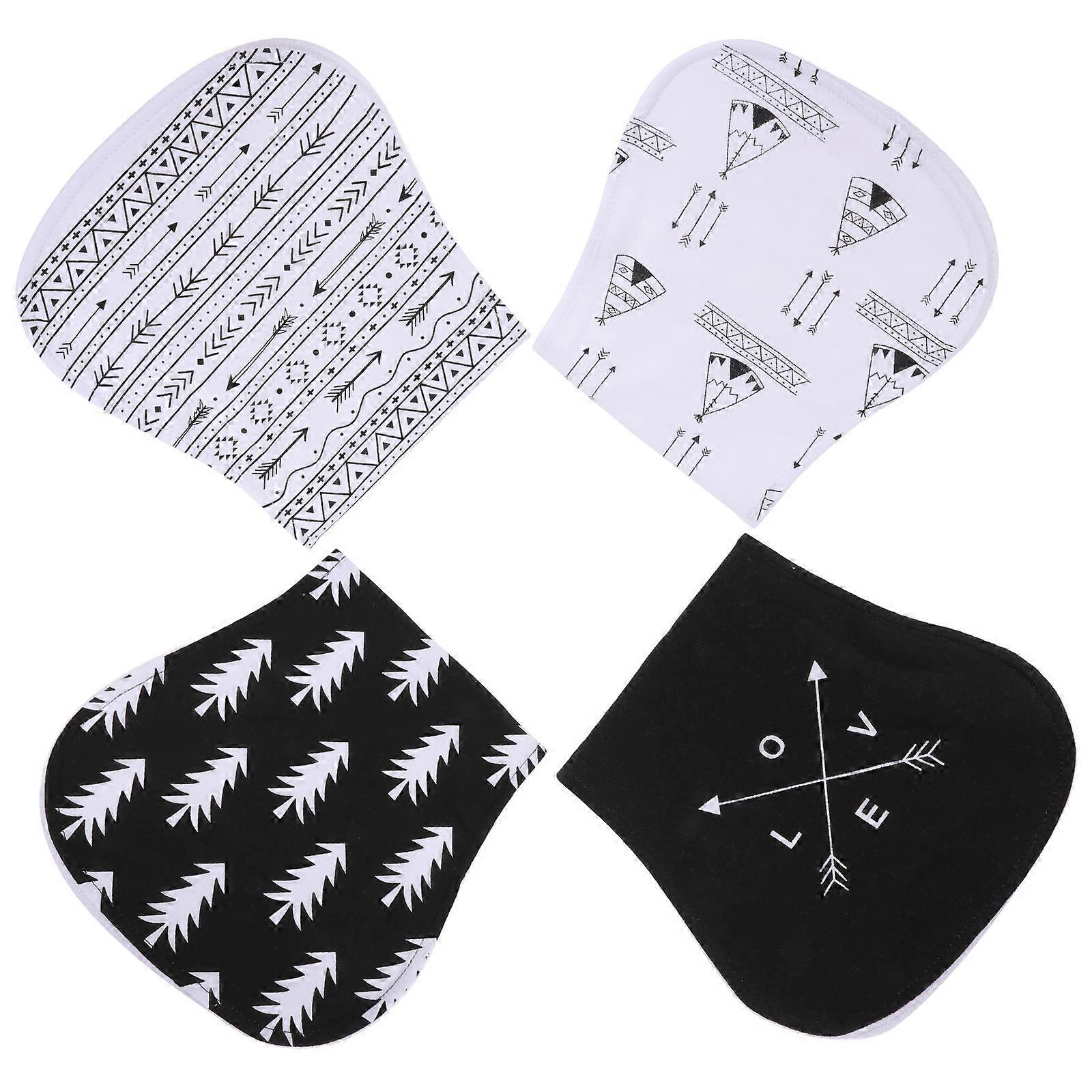 Infant Burping Bibs Burp Cloths for Baby Newborn Keep Dry and Protect Assorted Color Bamboo Cotton Blend 4Pcs