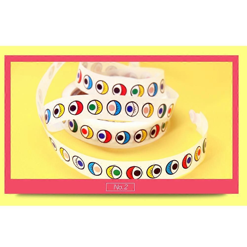 Decorative Eye Pattern DIY Stickers Masking Washi Tapes 2Pcs Rolls