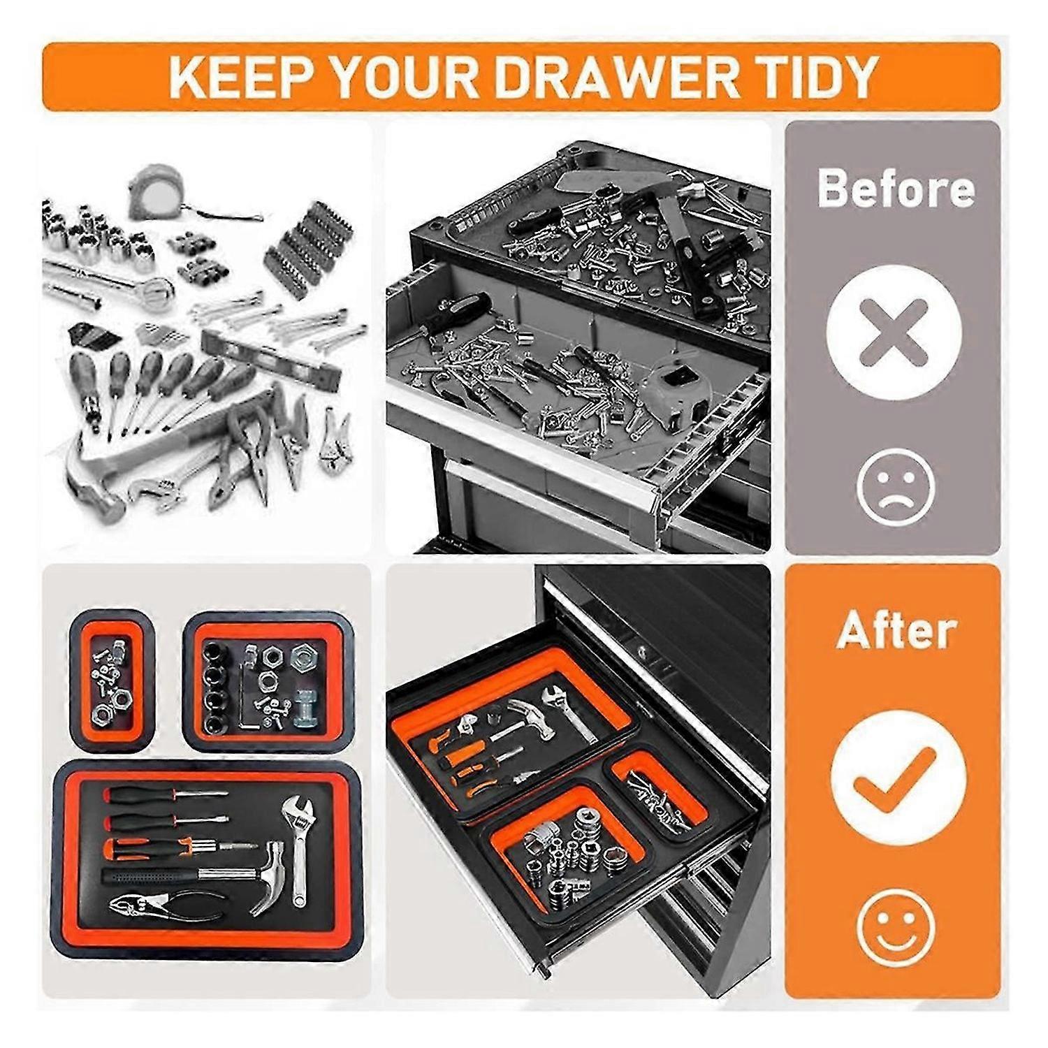 3 Different Size Foldable Silicone Magnetic Tool Trays