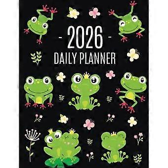 Froschplaner 2026 : Lustige Amphibien Monatsagenda Januar-Dezember Organizer (12 Monate) Niedlicher grüner Wassertierplaner