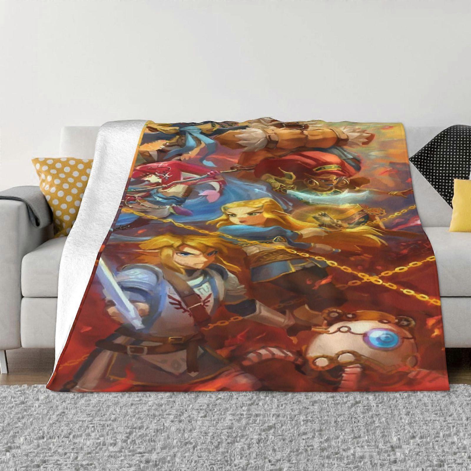 n1487 The Legend of Zelda Filt Super Soft Throw Blanket, Varm Lätt Plysch Filtar ju1487