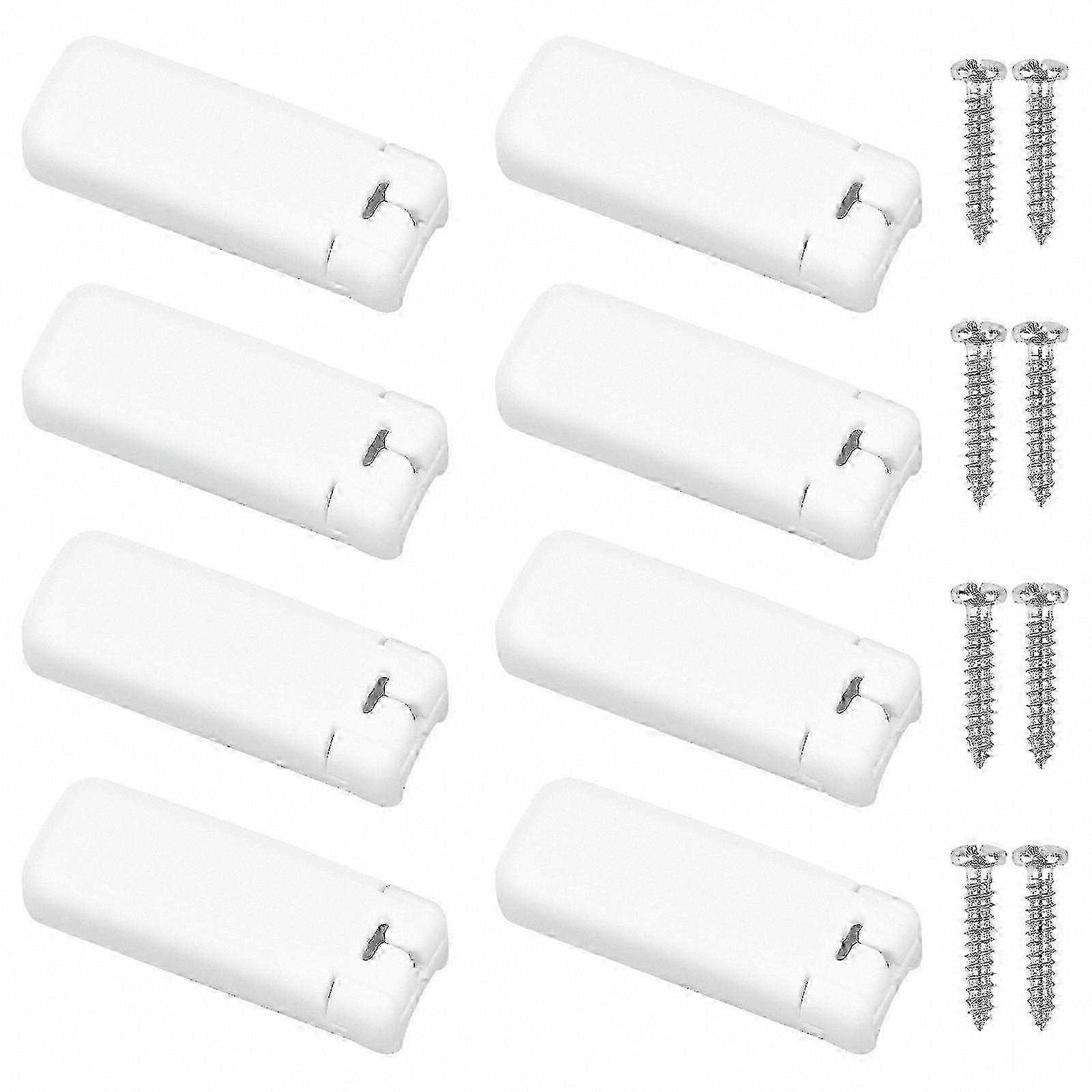 8-Pack Pleated Blind Replacement Components with Clamping Brackets, Shoes, and Adhesive Backing for Tensioned Blinds