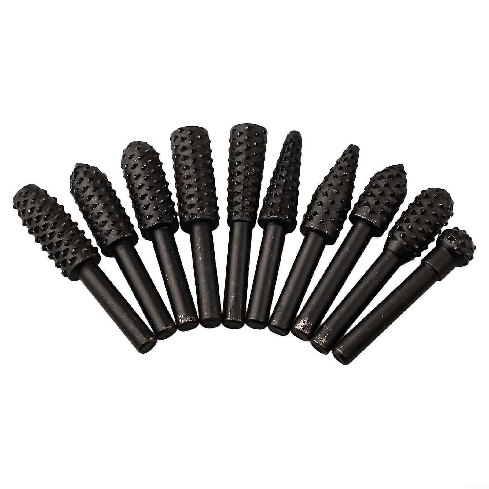 Electric Grinding Head Set 14mm Shank Rotary Files For Woodworking Polishing And Shaping 10 Pieces