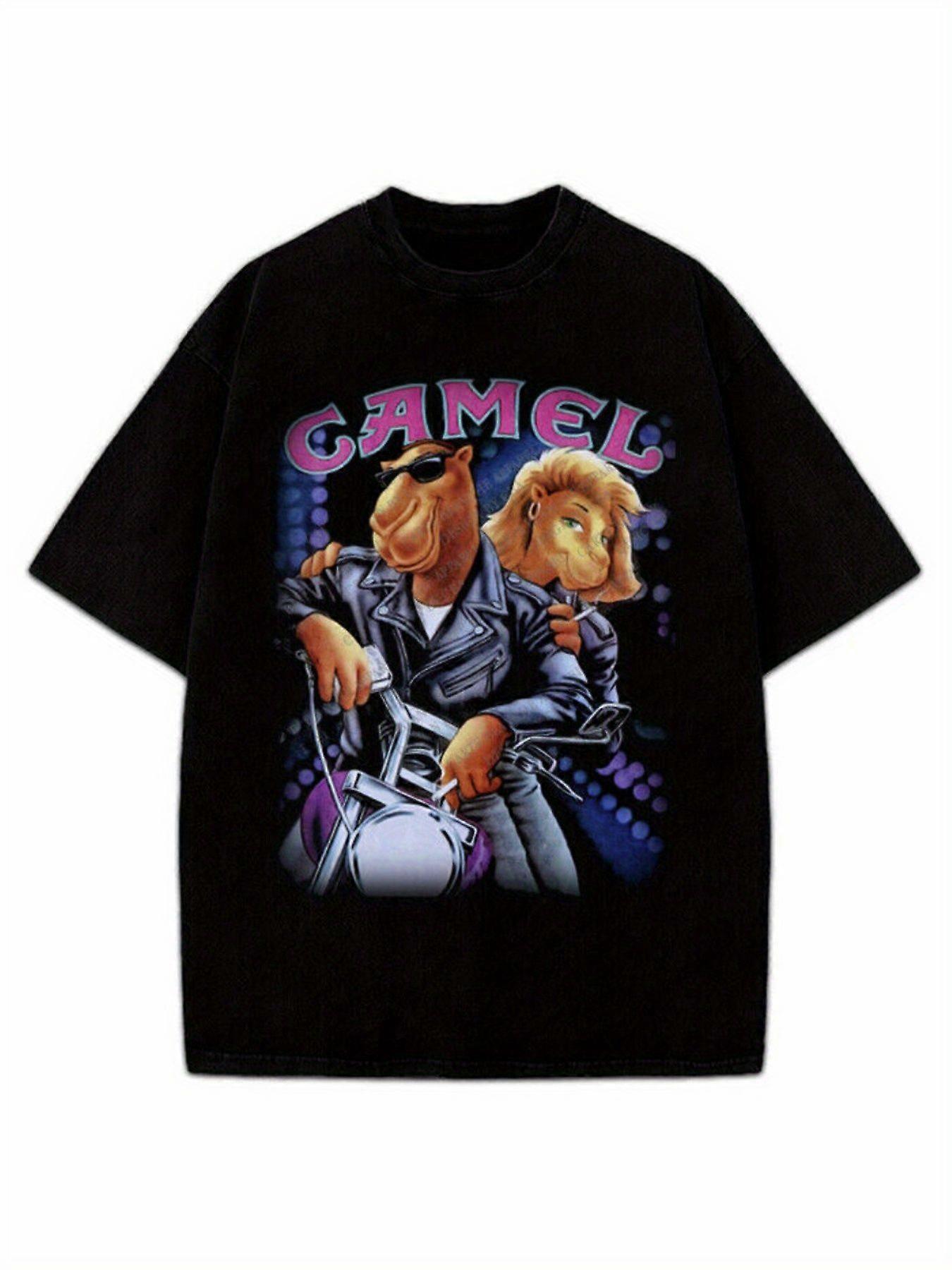 جو الجمل تي شيرت جو الجمل دراجة نارية خمر إعلان مخصص الرسم تي شيرت-SETUI292
