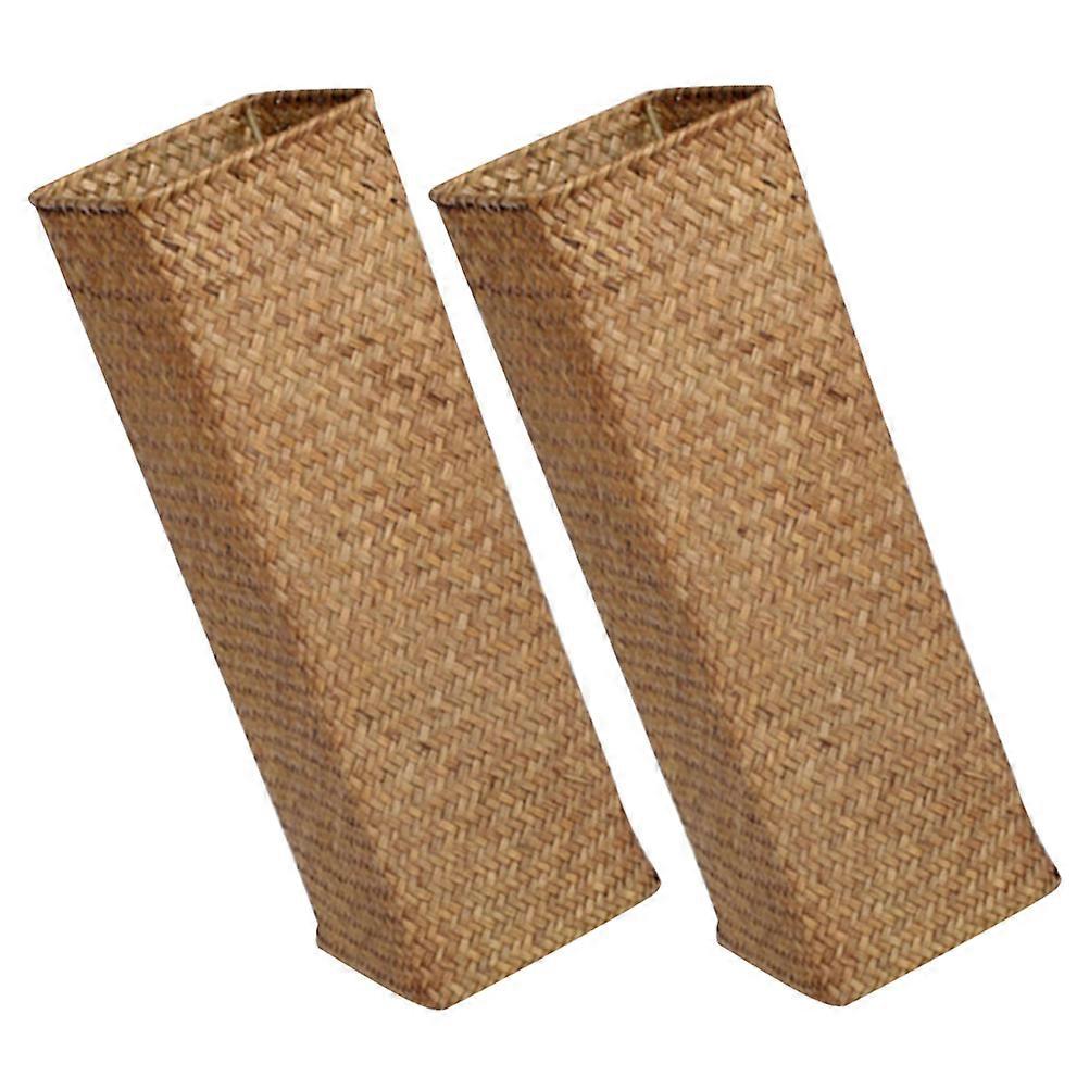 Woven Brown Flower Vase for Storage 10Pcs Rustic Decorative Container