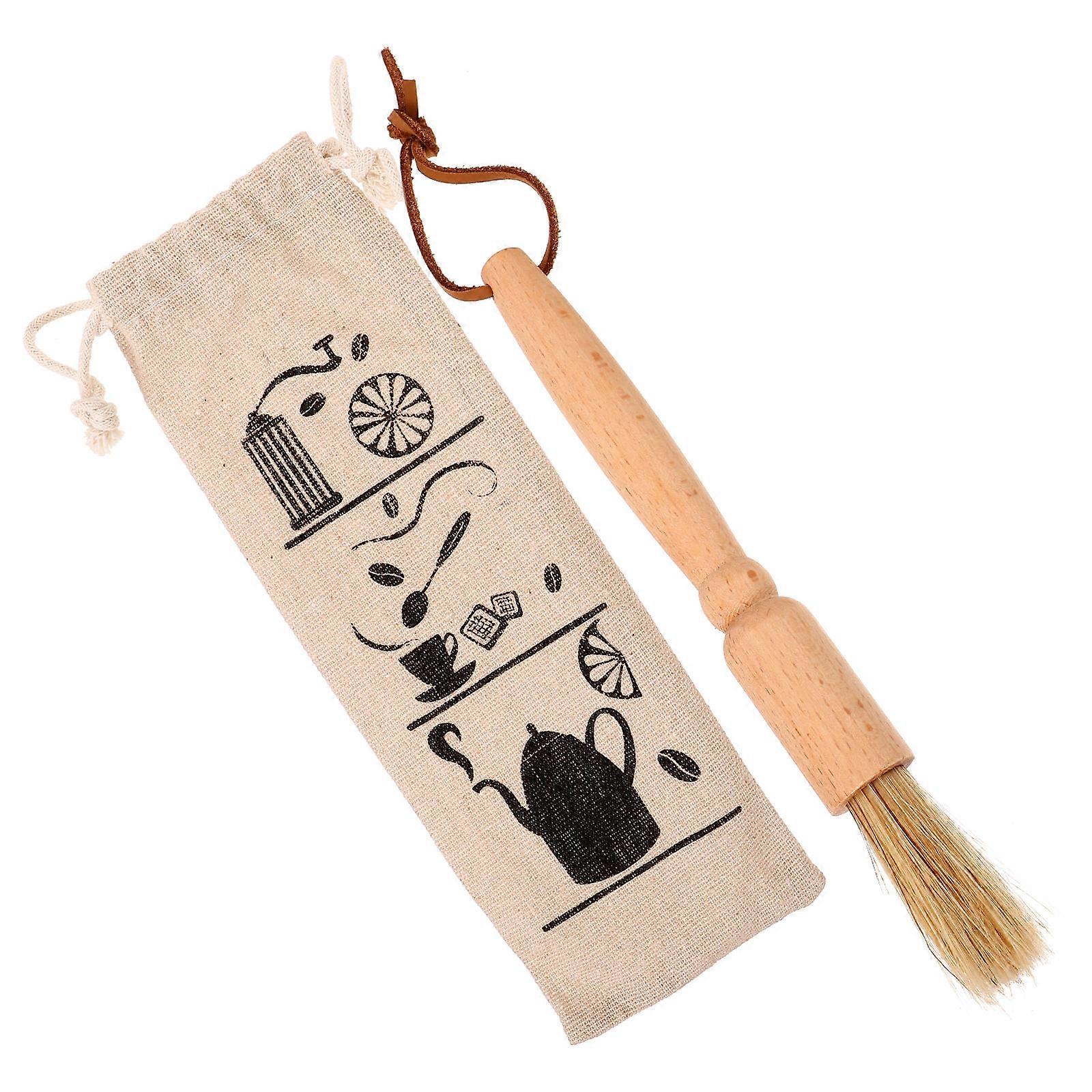 Coffee Powder Cleaning Brush with Wood Handle for Cleaning Use 3Pcs Pack