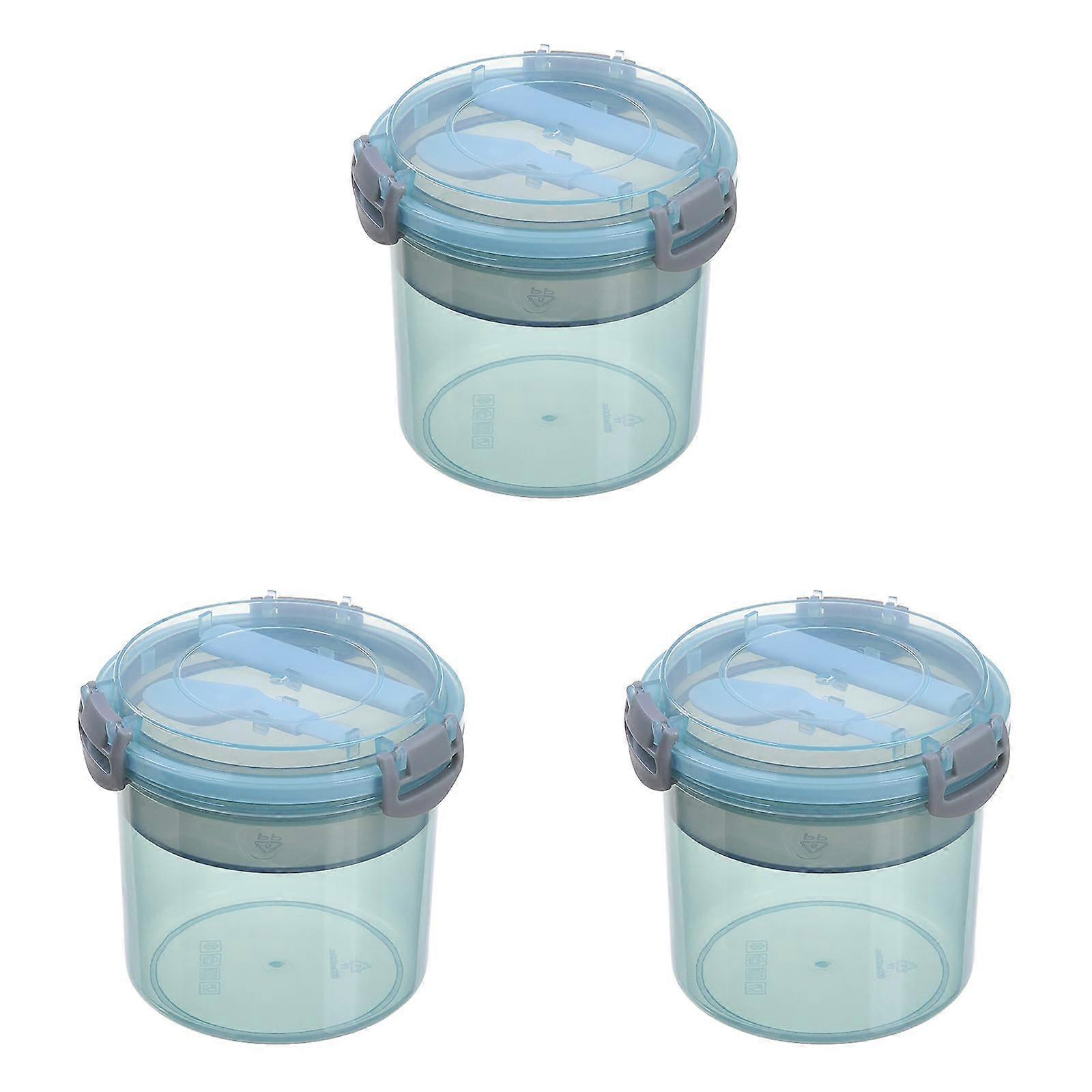 Uanit 3pcs Yogurt Parfait Cups with Lids, 20 Oz Reusable Plastic Bowls Compatible with Snack Box, Includes Spoons for Cereal, Oatmeal, Fruit