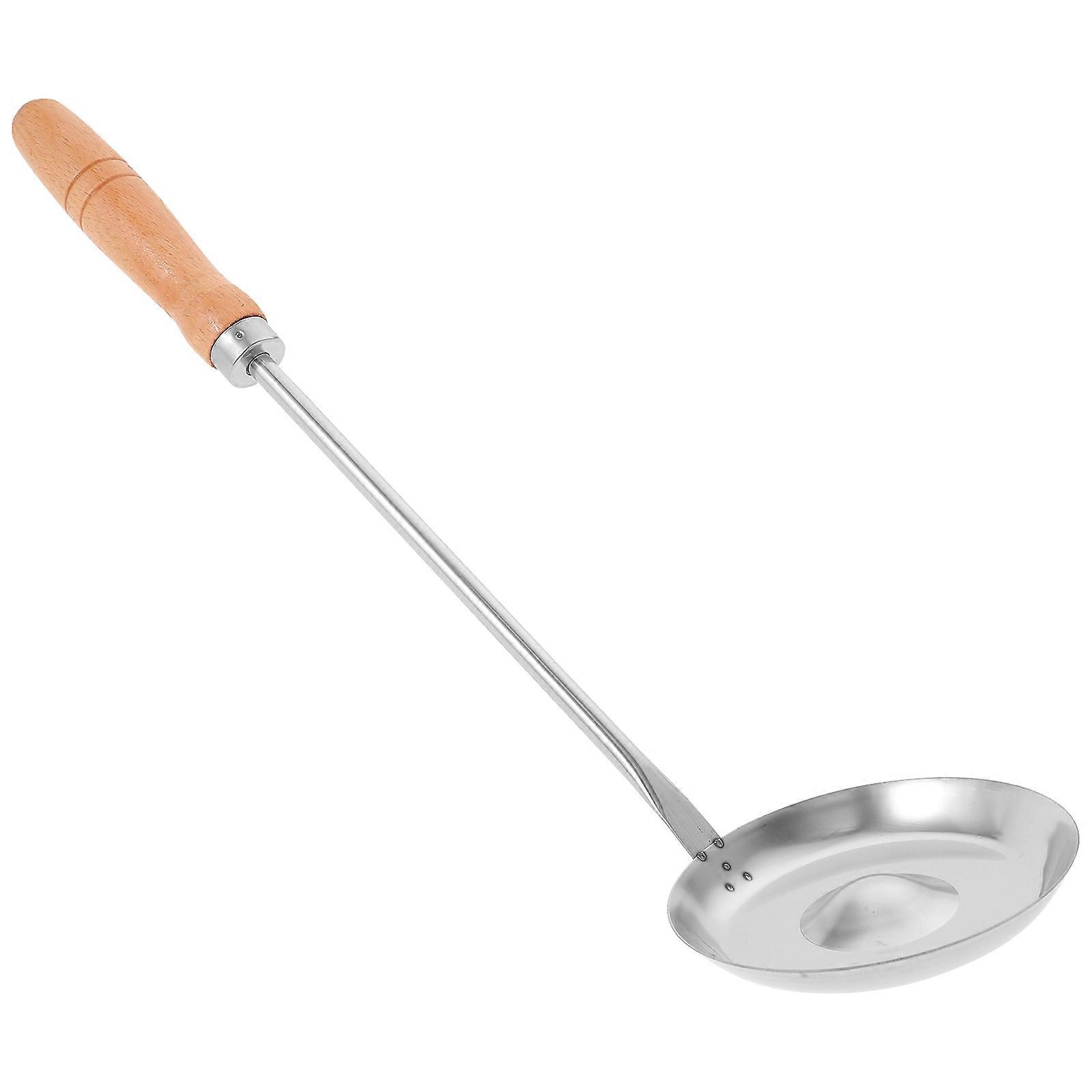 Frying Wooden Handle Spoon 3Pcs Non-stick Kitchen Cooking Tool Multi Color Design Perfect For Home Users Or Professional Chefs 32.5X10CM