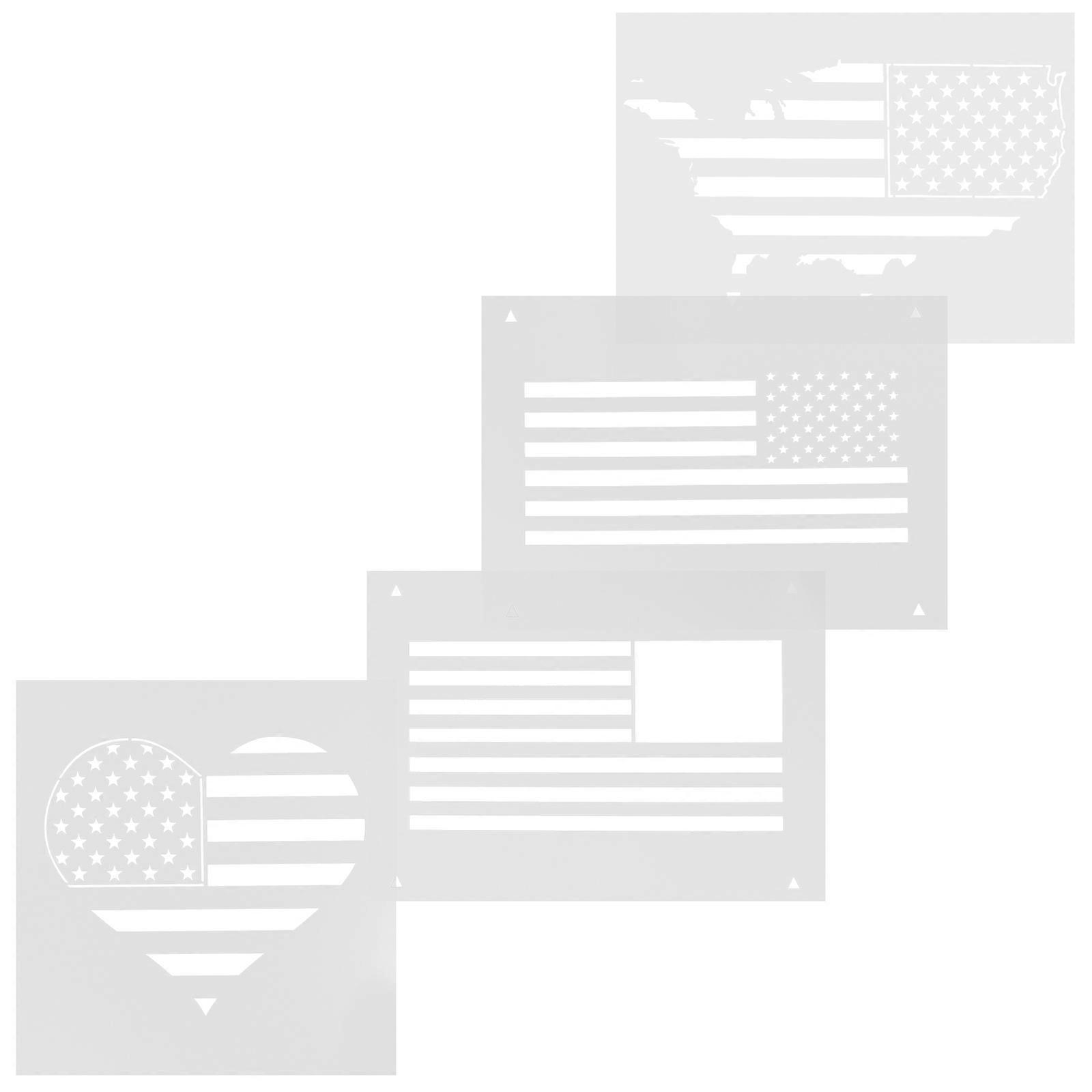 Plastic Wall Paint Stencil American Element for Wall Decoration 12Pcs