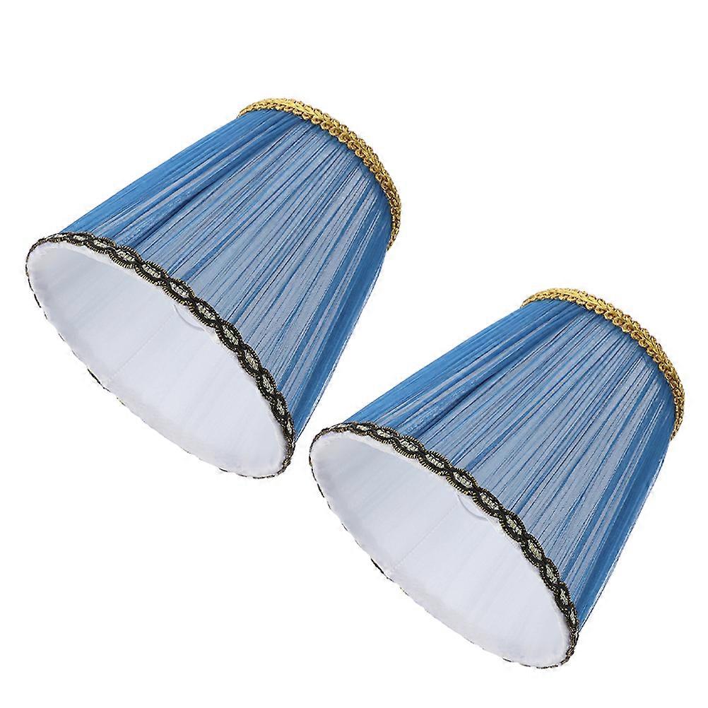 Blue Fabric Table Lamp Shade Clip on for Lamps 8Pcs Light Diffuser