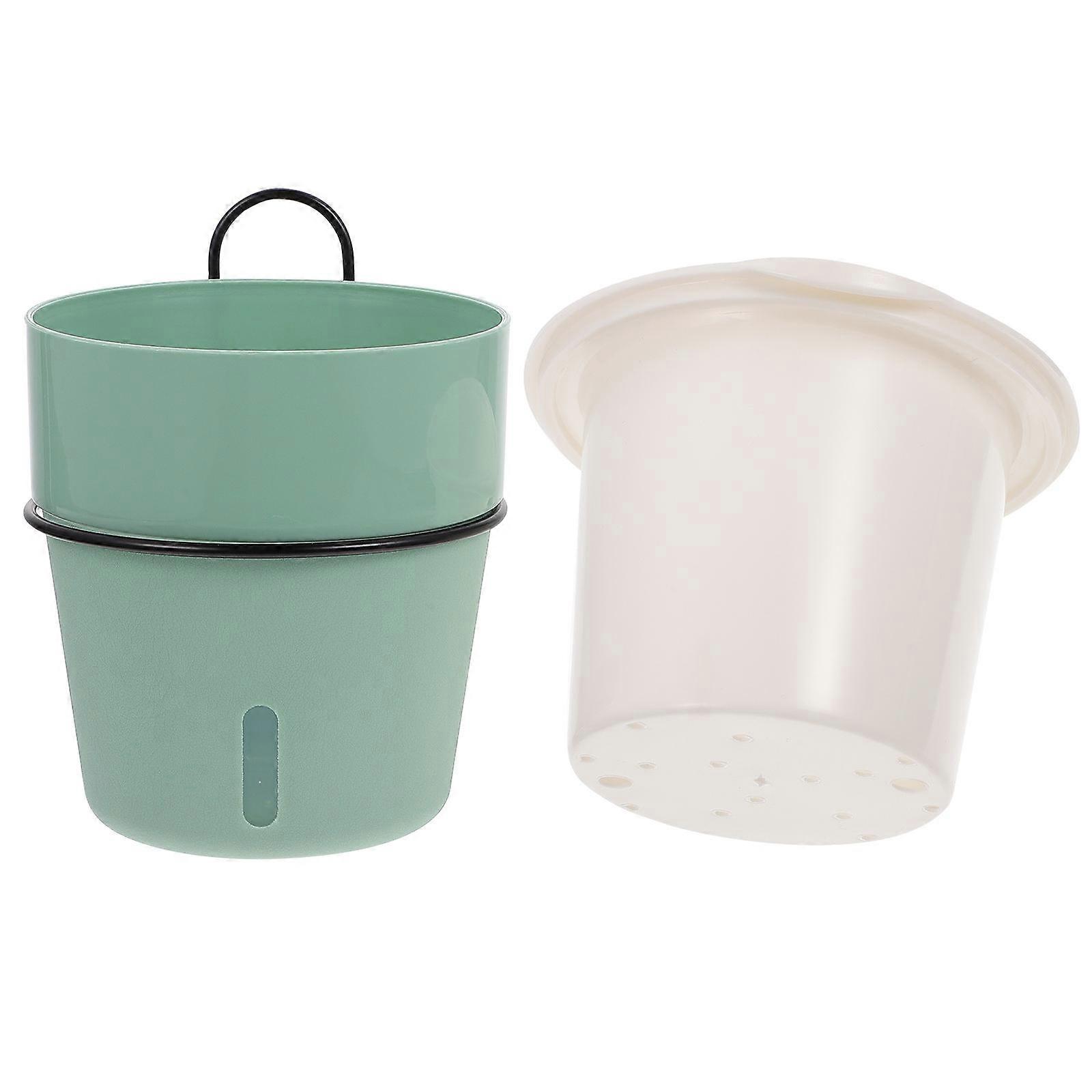 Plastic Flower Pot Automatic Water-Absorbing for Planting Use 1Set