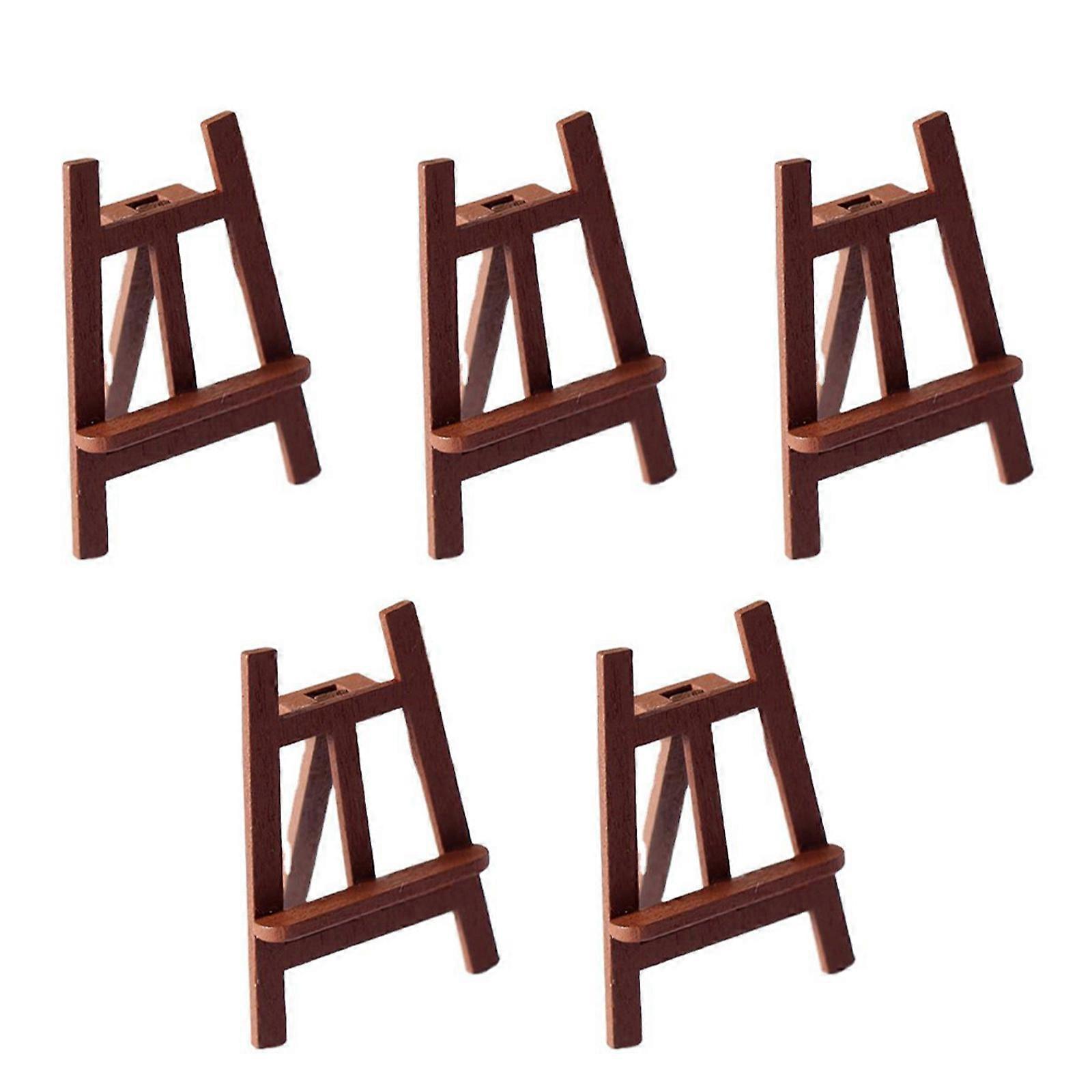 Mini Wooden Easel for Miniature Decor 10Pcs Coffee