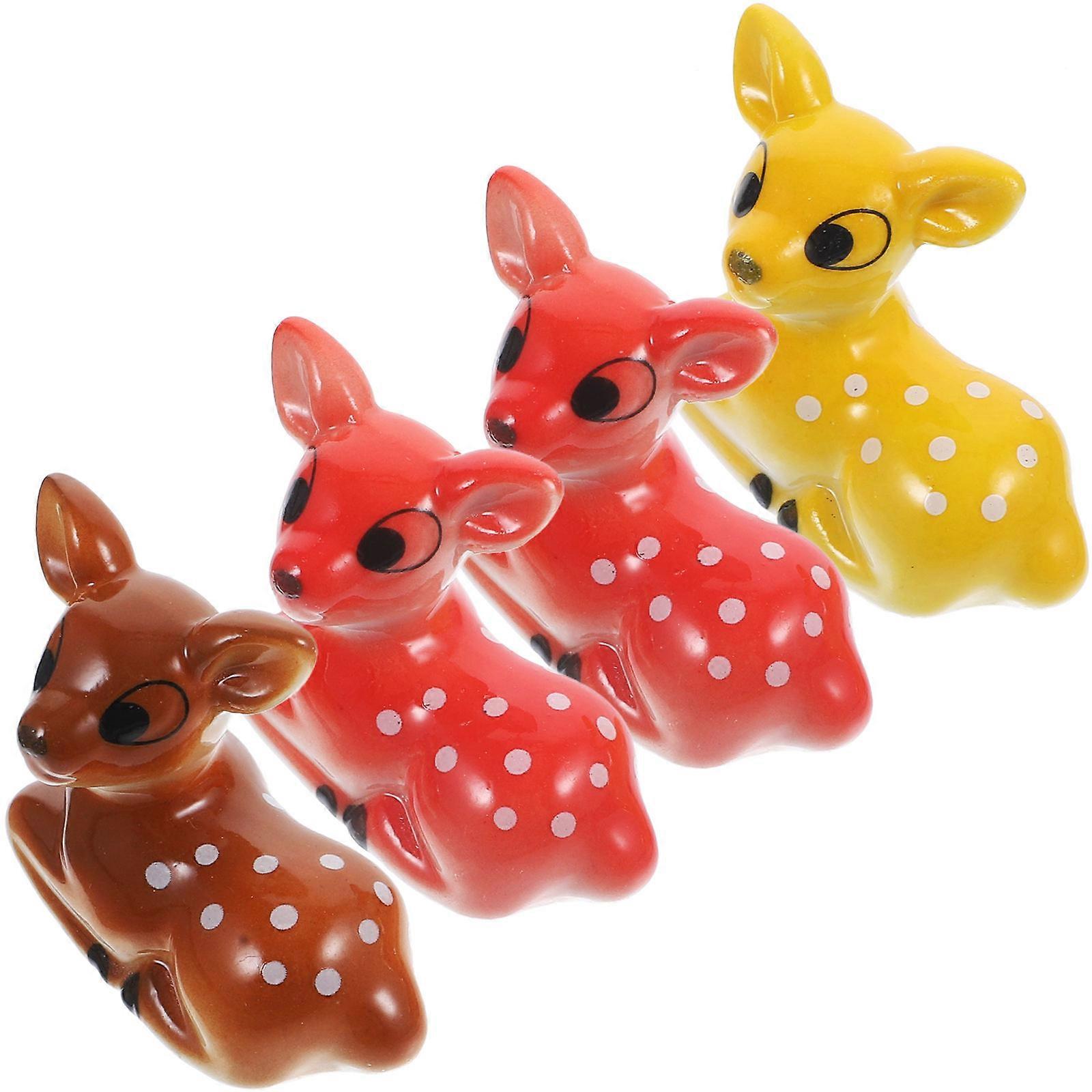 Sika Deer Shaped Ceramic Chopstick Rest for Kitchen Table 4Pcs Set