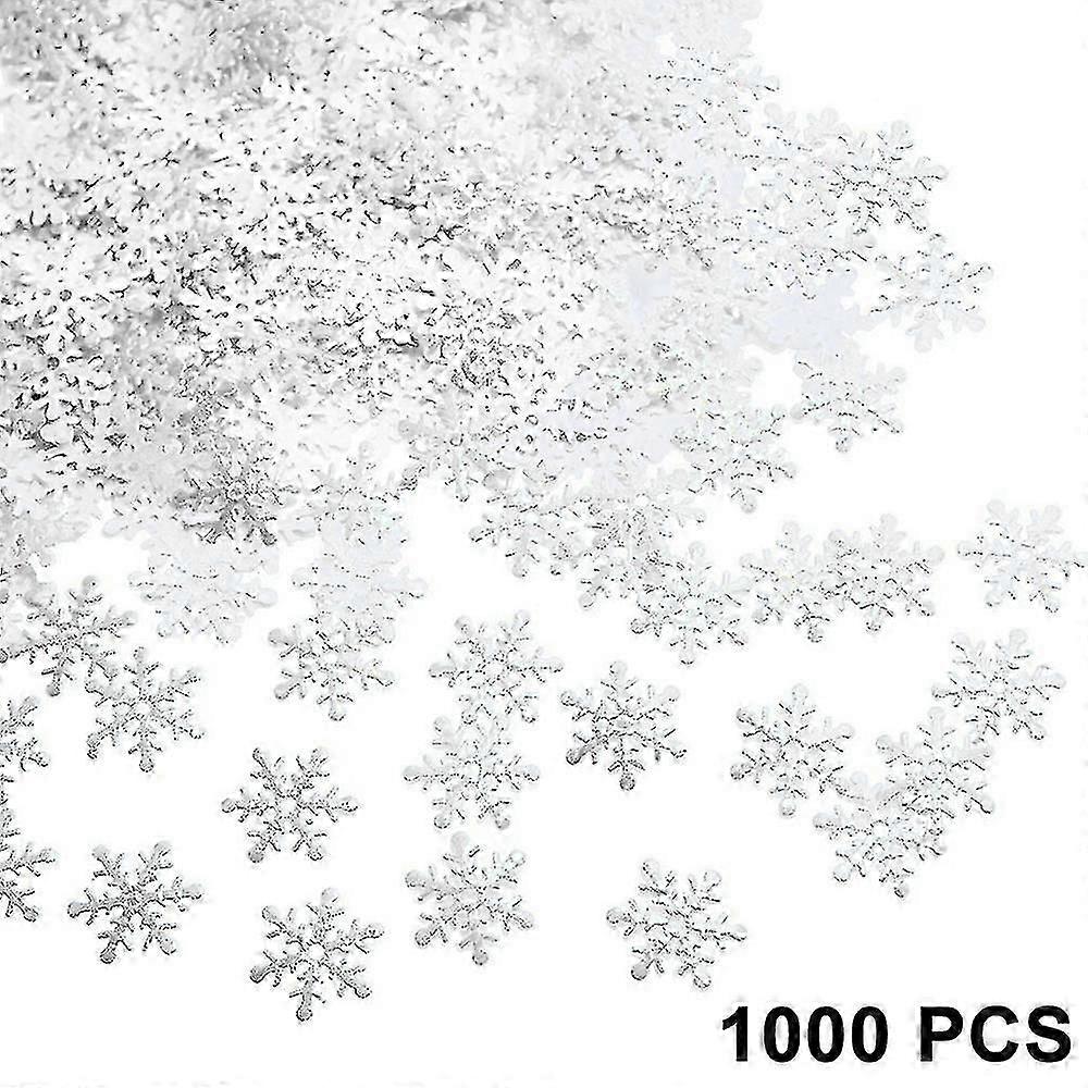 1000pcs Snøfnugg Konfetti Dekorasjoner Til Jul Vinter