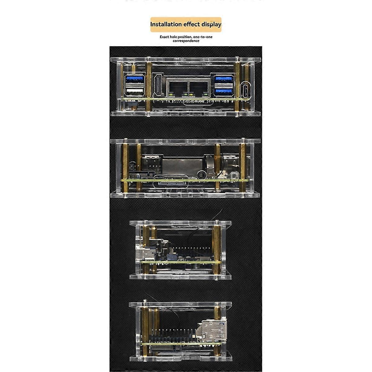 For RV2 Acrylic Case with Cooling Fan Cooler Transparent Shell for RV2 Development Board