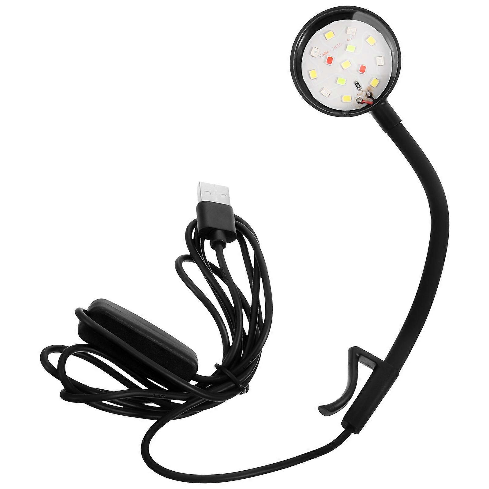 Colorful Lighting 4Pcs Clamp Fixing Aquarium Lamp Black Color Efficient For Fish Tank Illuminating Waterproof Design Suitable For Daily Use