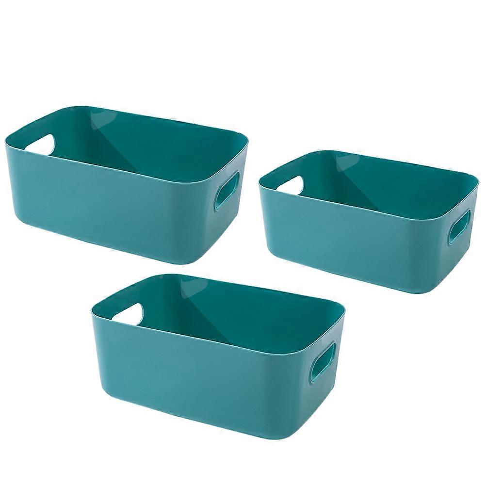 Storage Basket Plastic Organizer Boxes for Toy Storage 3Sets Green