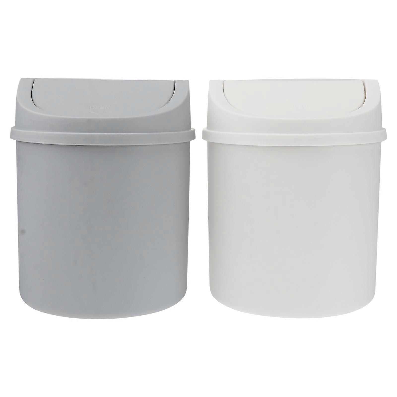 Swing Lid Trash Can Desktop Mini for Storage Use 4Pcs Plastic Bin