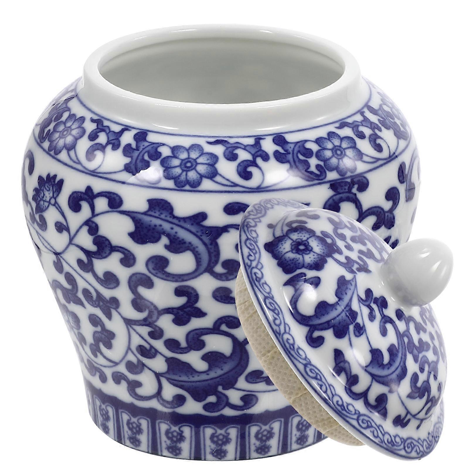 5Pcs Multi Ceramic Tea Jar Dust-Proof Container Suitable For Home Use Vintage Style Tea Storage