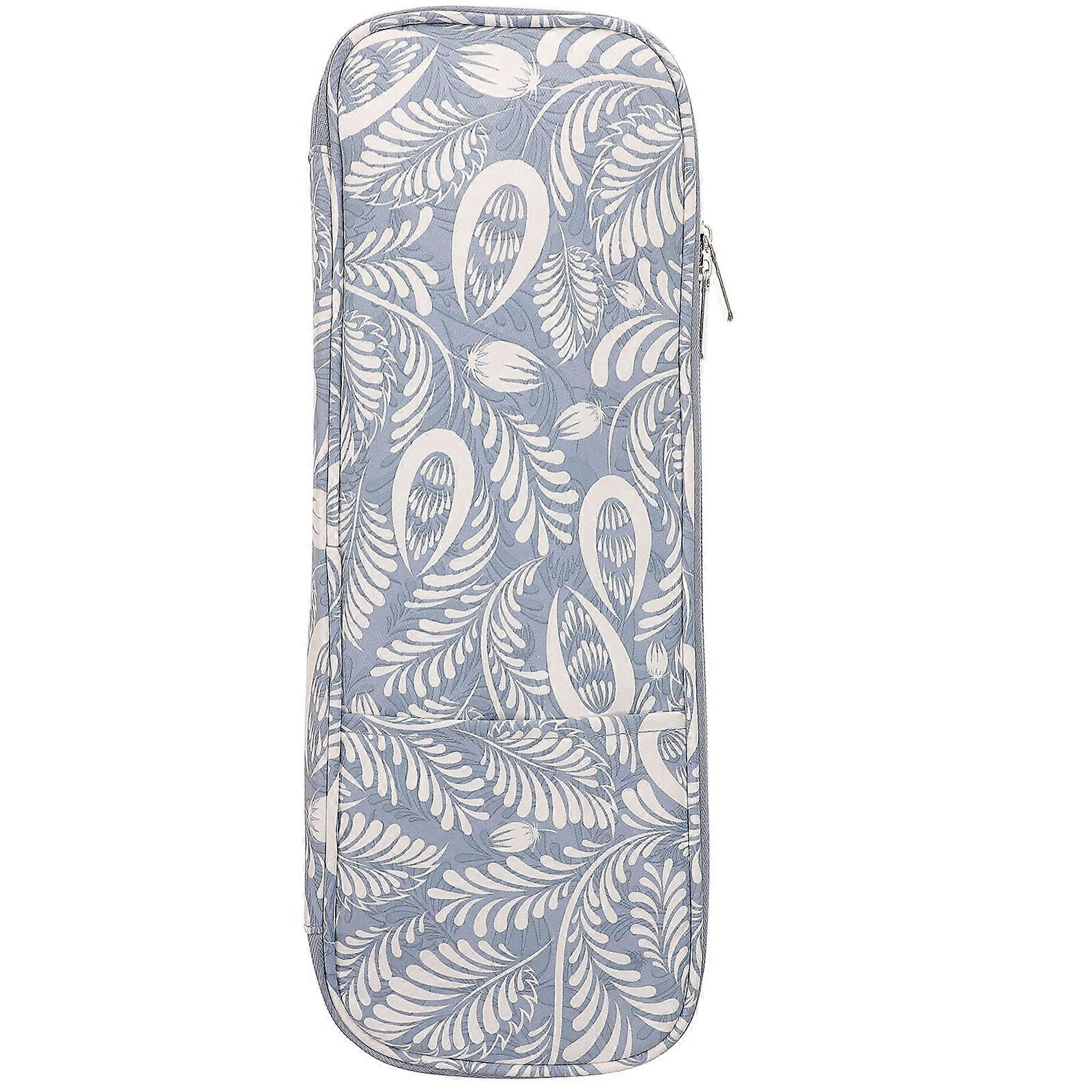 Crochet Hooks Bag Knitting Tools Organizer Portable Storage Bag Grey Rectangular For Travel 1Pack