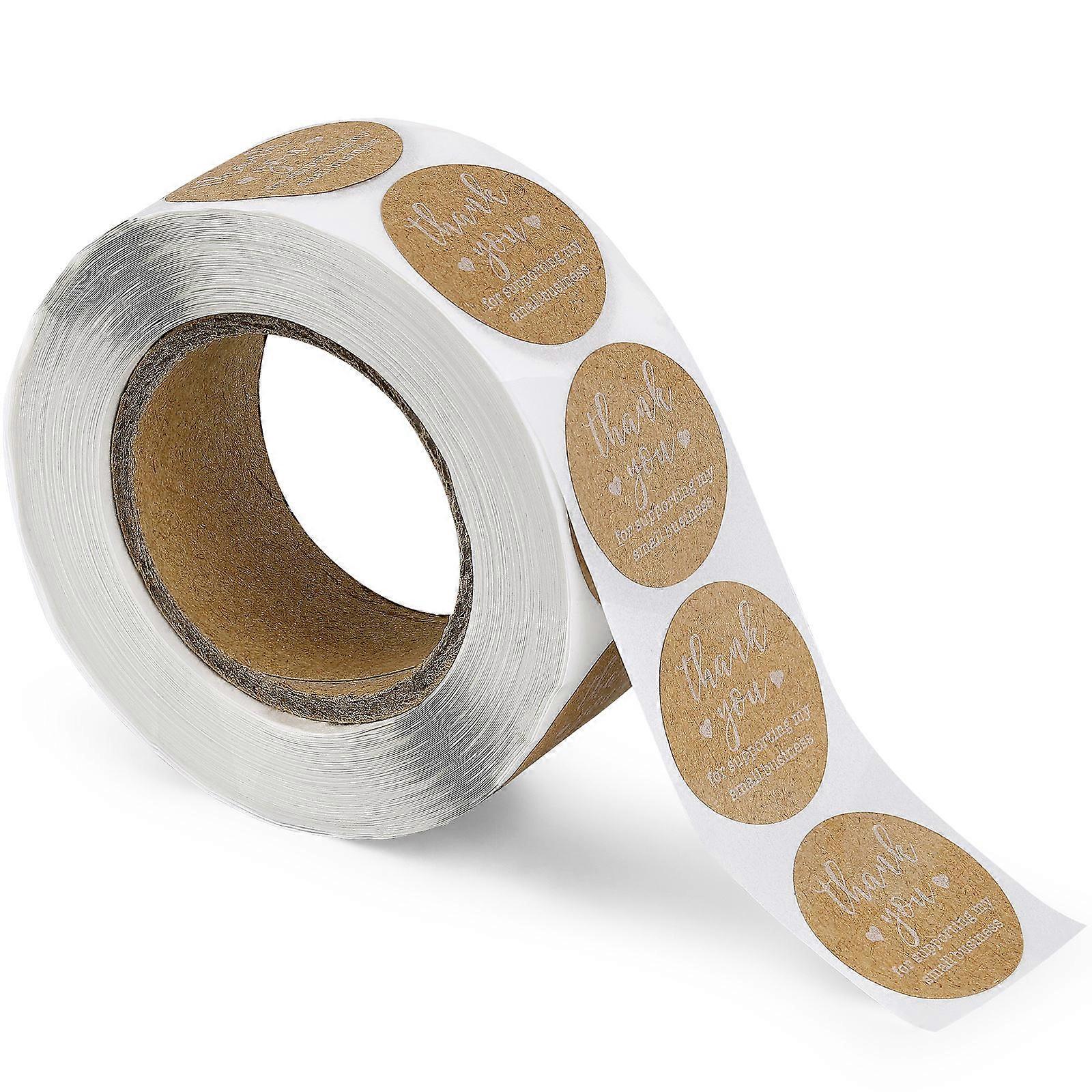 Round Labels Kraft Paper Adhesive Stickers for Decoration 2Pcs Roll