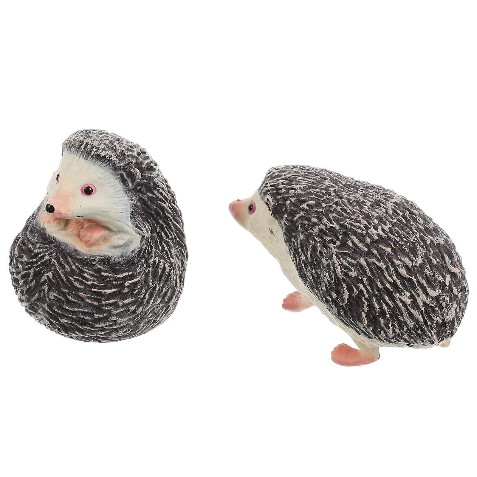 Simulation Animals Mini Hedgehog Figurines for Cognitive Learning 2Pcs PVC Models