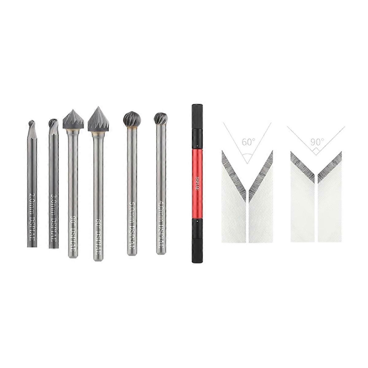 AT-CT Universal Chamfering Tool 3.0mm Shank Chamfer Drill Bits with Blades Professional Model Making Tools DIY New 9PCS