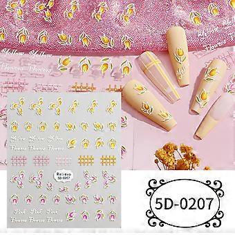 5D Embossed Nail Art Stickers, Cartoon Cute Pet Animal, DIY Christmas Style, 100mm