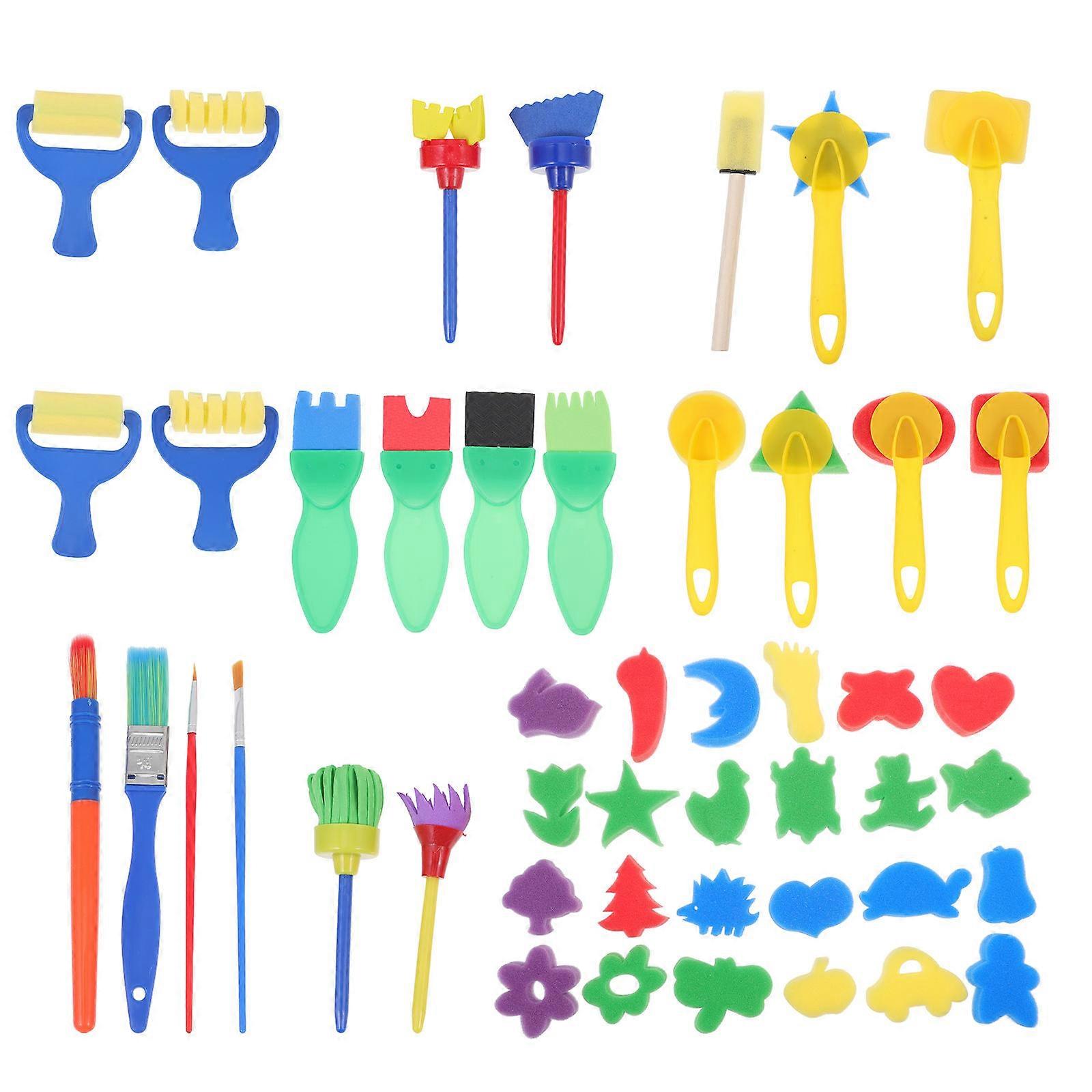 Assorted Color Sponge Brush Kit for Kids 1Set of DIY Painting and Art Supplies