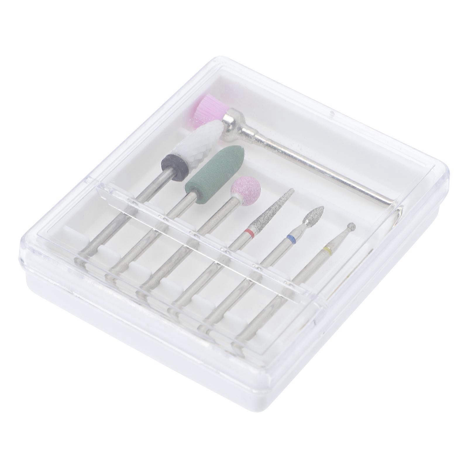 Nail Drill Bits 7Sets for Nail Art Creative Manicure Polishing Heads Kit