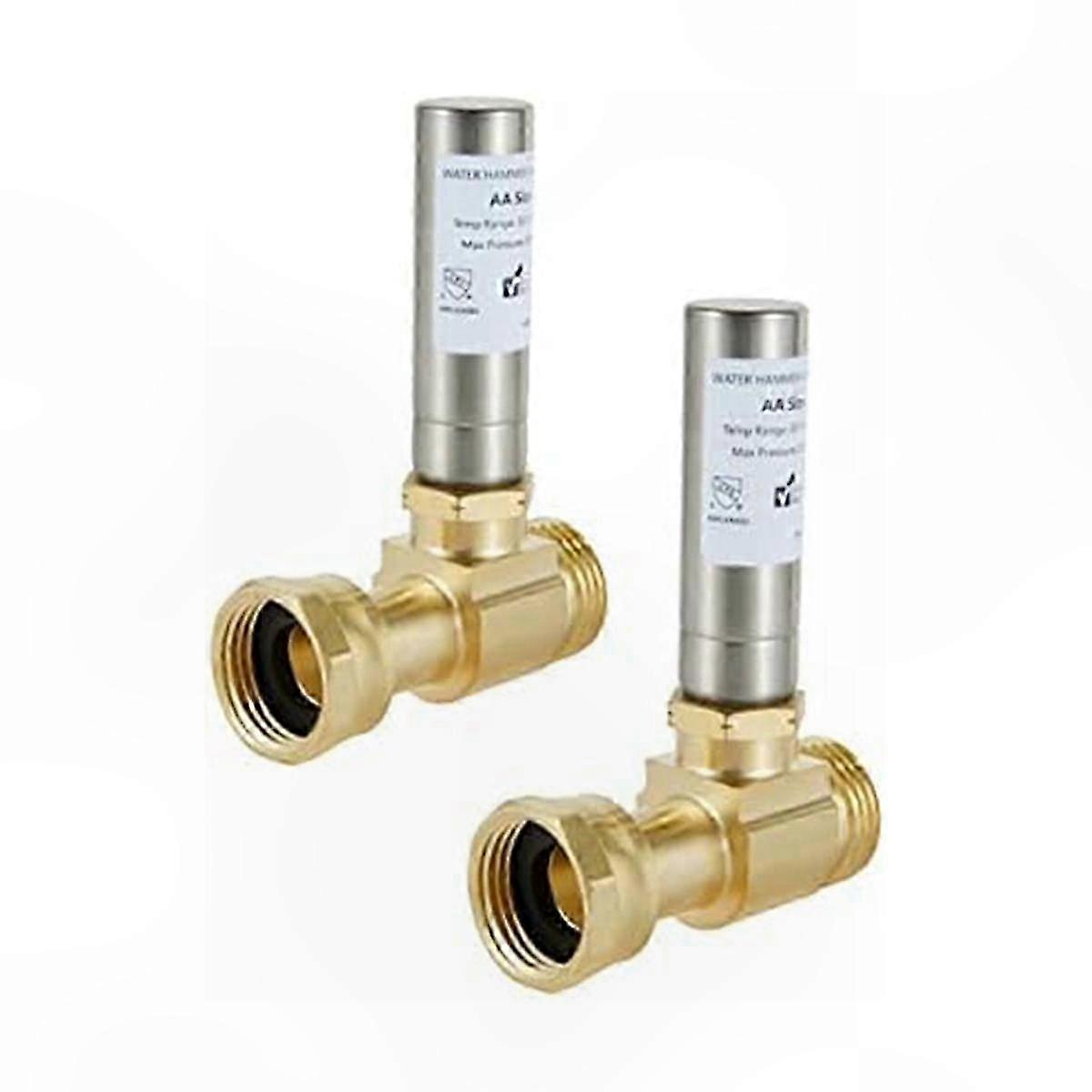 Water Hammer Eliminator for Washing Machines, 3/4 Inch Joint, 2 Pack, Noise Reduction Plumbing Accessory