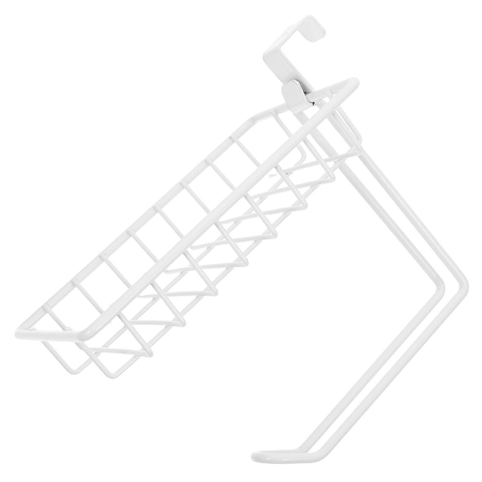 Iron Wall Mounted Tissue Holder with Hooks for Kitchen